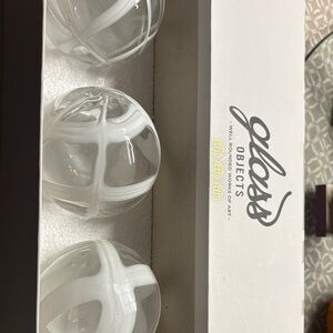 West Elm White Glass Decorative Spheres